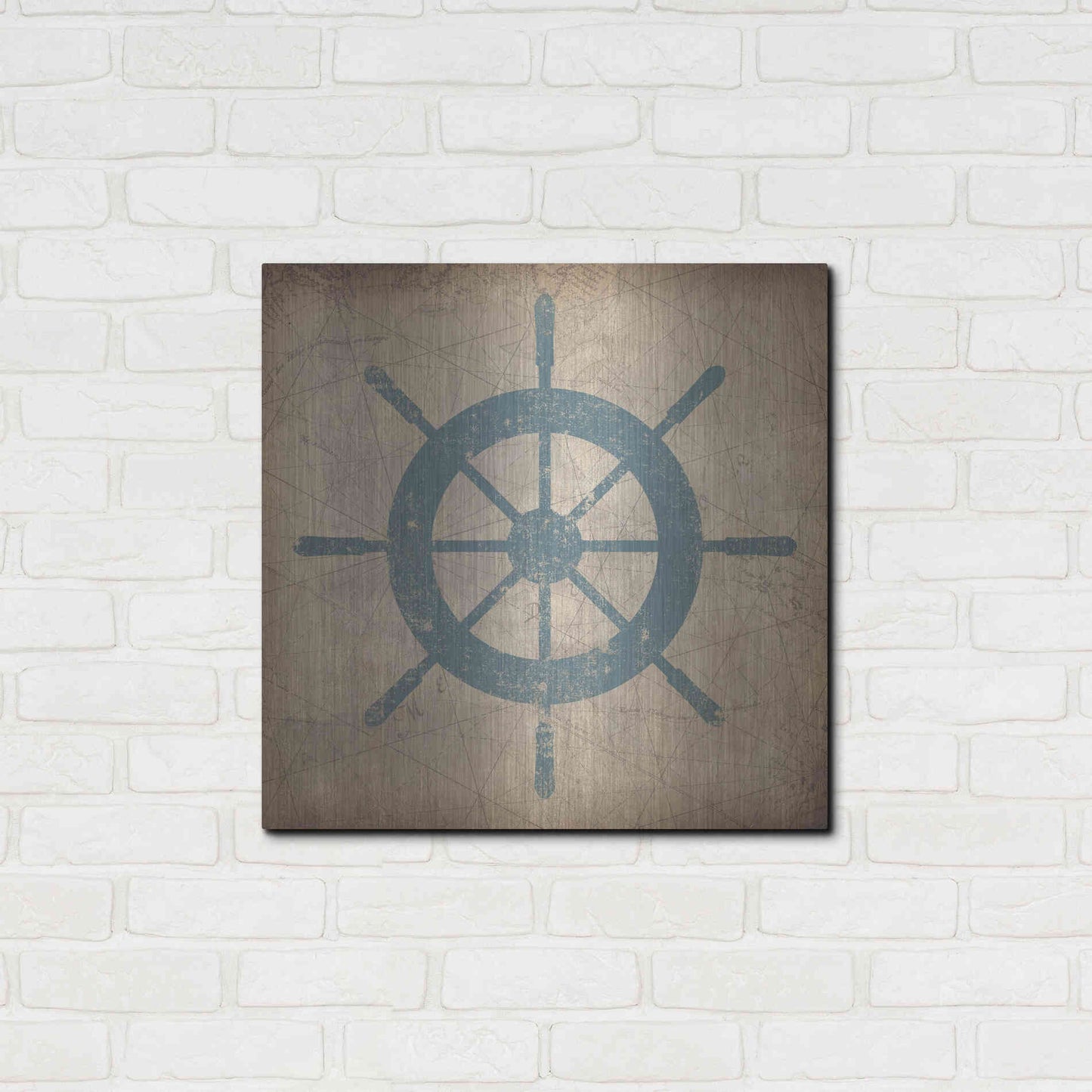 Luxe Metal Art 'Nautical Shipwheel' by Ryan Fowler, Metal Wall Art,24x24