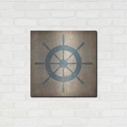 Luxe Metal Art 'Nautical Shipwheel' by Ryan Fowler, Metal Wall Art,24x24