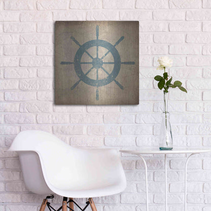 Luxe Metal Art 'Nautical Shipwheel' by Ryan Fowler, Metal Wall Art,24x24