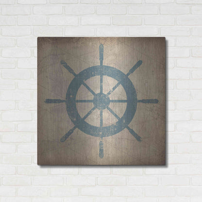 Luxe Metal Art 'Nautical Shipwheel' by Ryan Fowler, Metal Wall Art,36x36