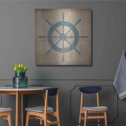 Luxe Metal Art 'Nautical Shipwheel' by Ryan Fowler, Metal Wall Art,36x36