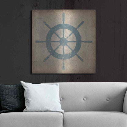 Luxe Metal Art 'Nautical Shipwheel' by Ryan Fowler, Metal Wall Art,36x36
