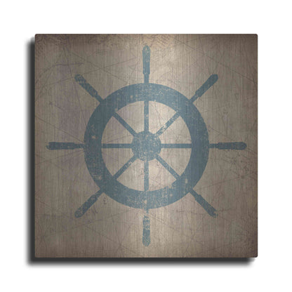 Luxe Metal Art 'Nautical Shipwheel' by Ryan Fowler, Metal Wall Art