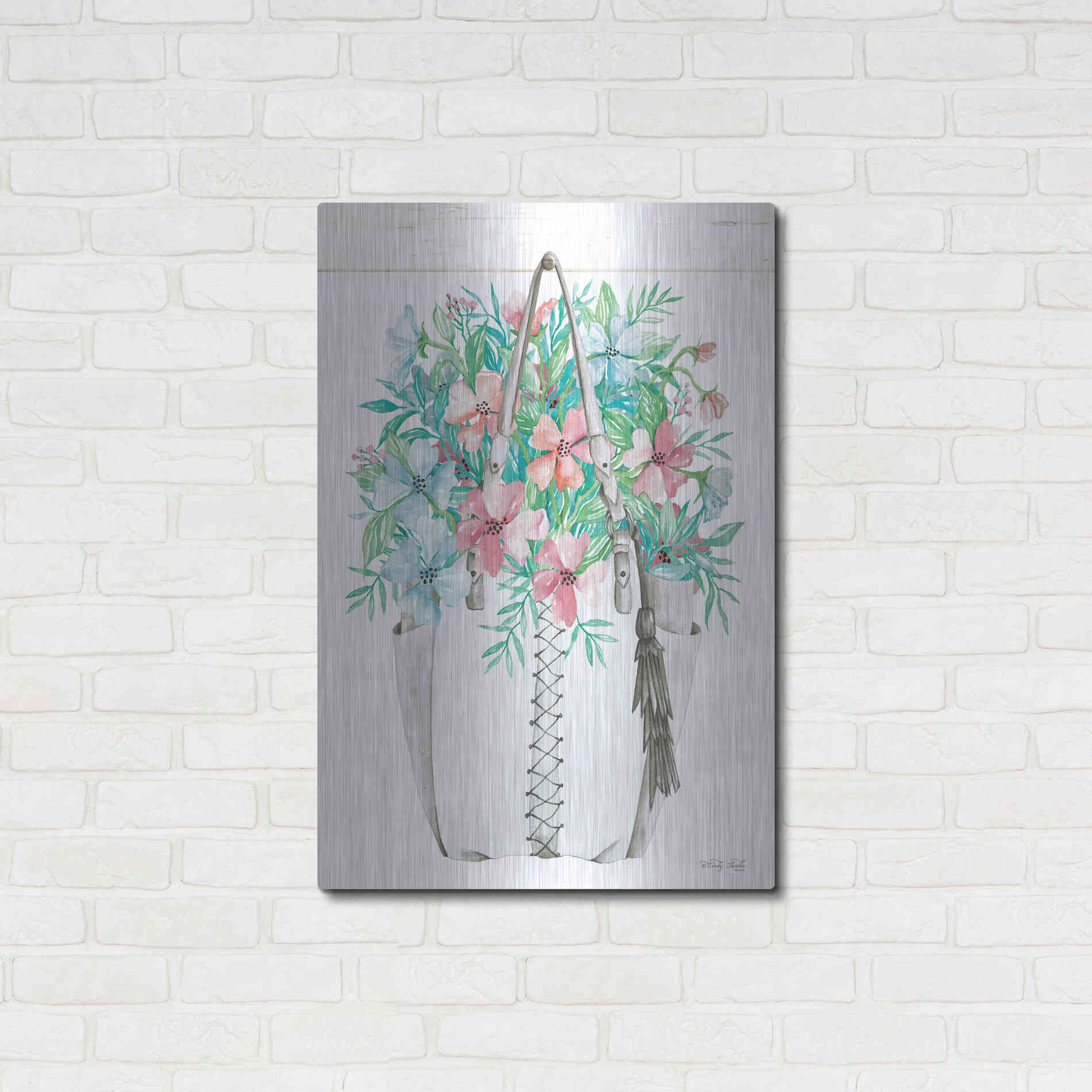 Luxe Metal Art 'Floral Pop II' by Cindy Jacobs, Metal Wall Art,24x36