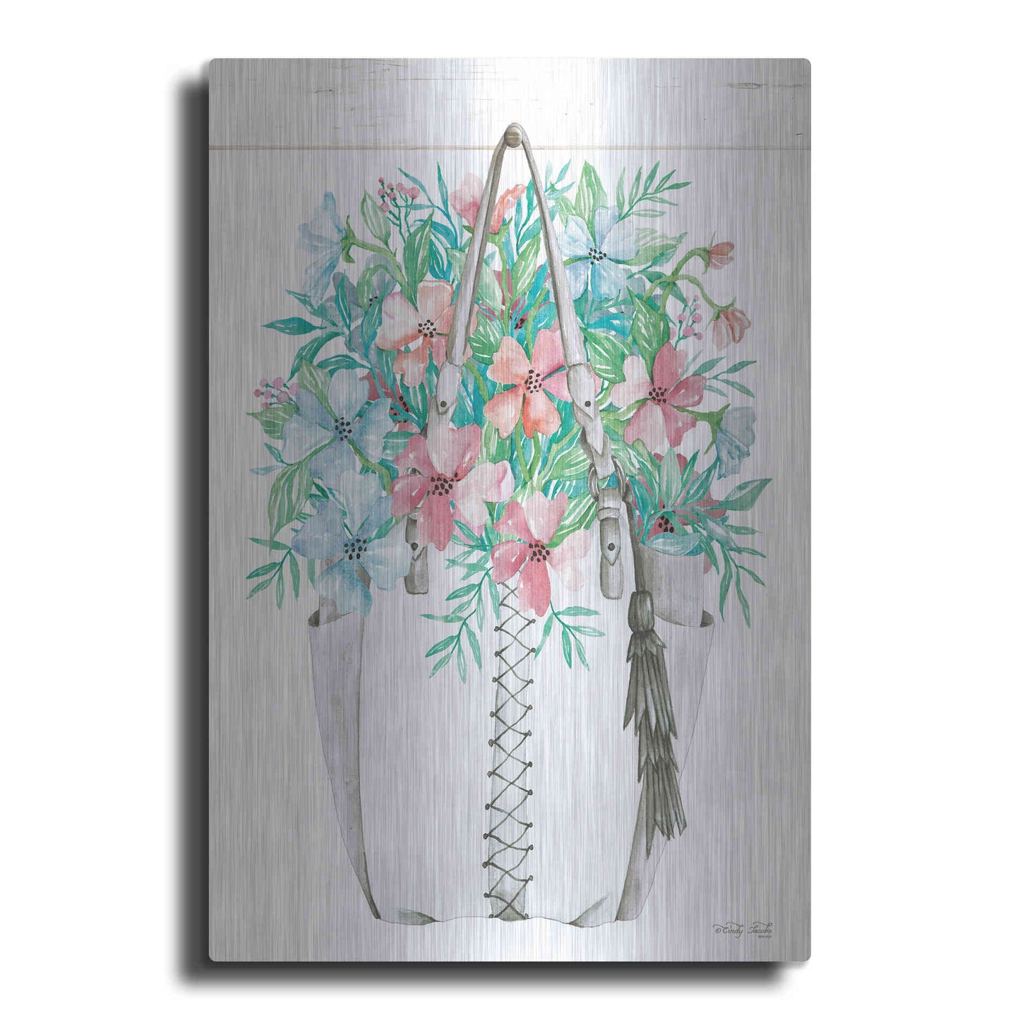 Luxe Metal Art 'Floral Pop II' by Cindy Jacobs, Metal Wall Art