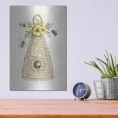 Luxe Metal Art 'Bee Hive Home' by Cindy Jacobs, Metal Wall Art,12x16