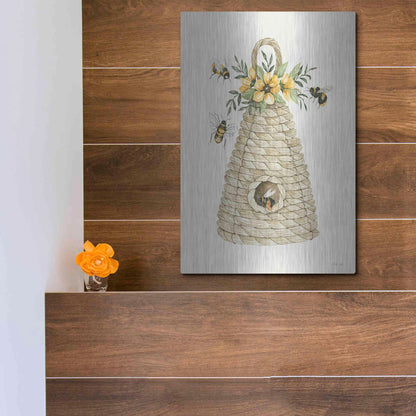 Luxe Metal Art 'Bee Hive Home' by Cindy Jacobs, Metal Wall Art,12x16