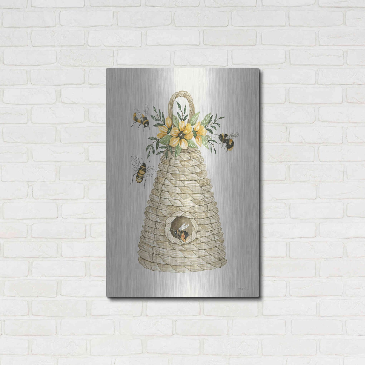 Luxe Metal Art 'Bee Hive Home' by Cindy Jacobs, Metal Wall Art,24x36