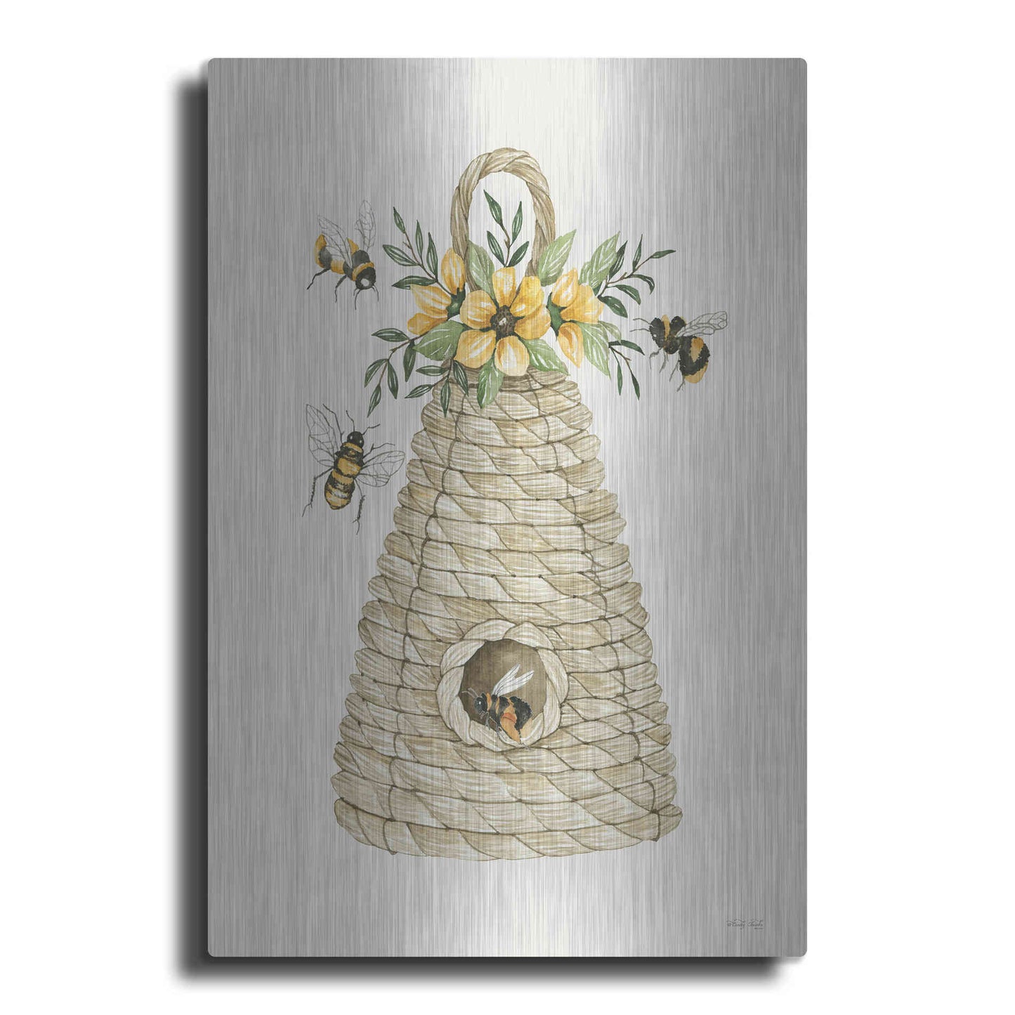 Luxe Metal Art 'Bee Hive Home' by Cindy Jacobs, Metal Wall Art