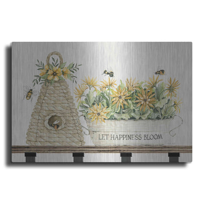 Luxe Metal Art 'Let Happiness Bloom Bee Hive' by Cindy Jacobs, Metal Wall Art