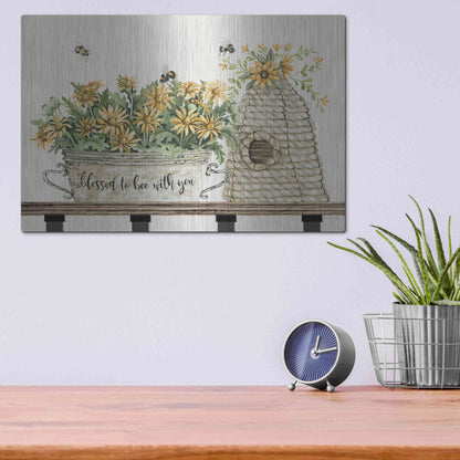 Luxe Metal Art 'Blessed to Be With You Bee Hive' by Cindy Jacobs, Metal Wall Art,16x12