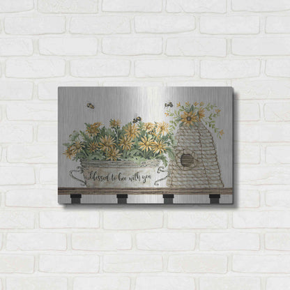 Luxe Metal Art 'Blessed to Be With You Bee Hive' by Cindy Jacobs, Metal Wall Art,24x16