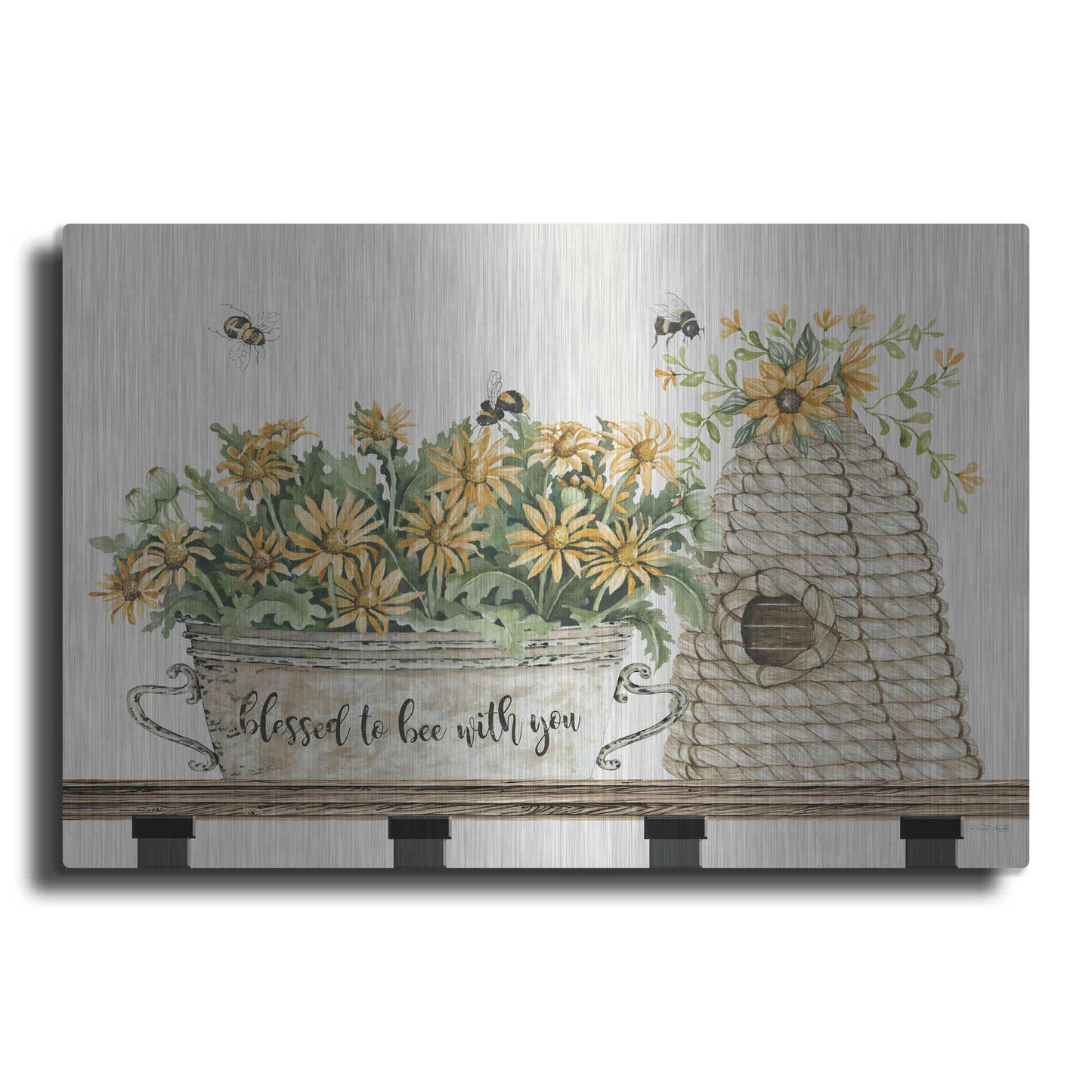 Luxe Metal Art 'Blessed to Be With You Bee Hive' by Cindy Jacobs, Metal Wall Art