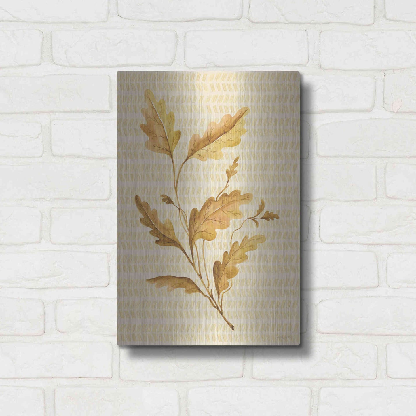 Luxe Metal Art 'Golden Oak' by Cindy Jacobs, Metal Wall Art,12x16