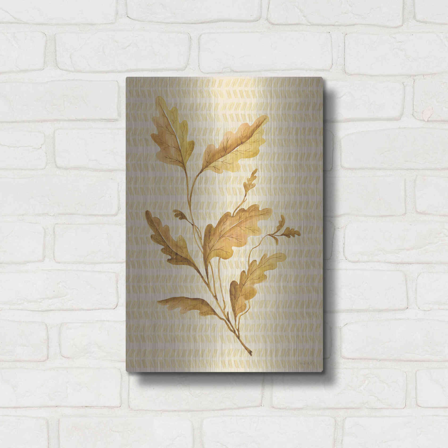 Luxe Metal Art 'Golden Oak' by Cindy Jacobs, Metal Wall Art,12x16