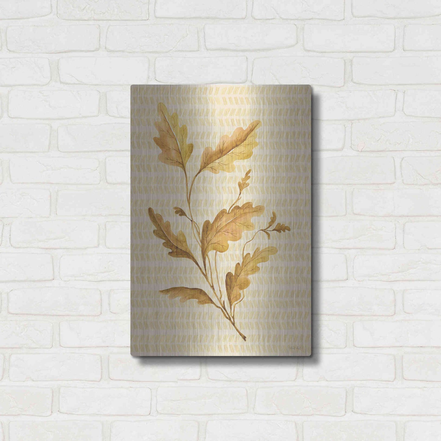 Luxe Metal Art 'Golden Oak' by Cindy Jacobs, Metal Wall Art,16x24