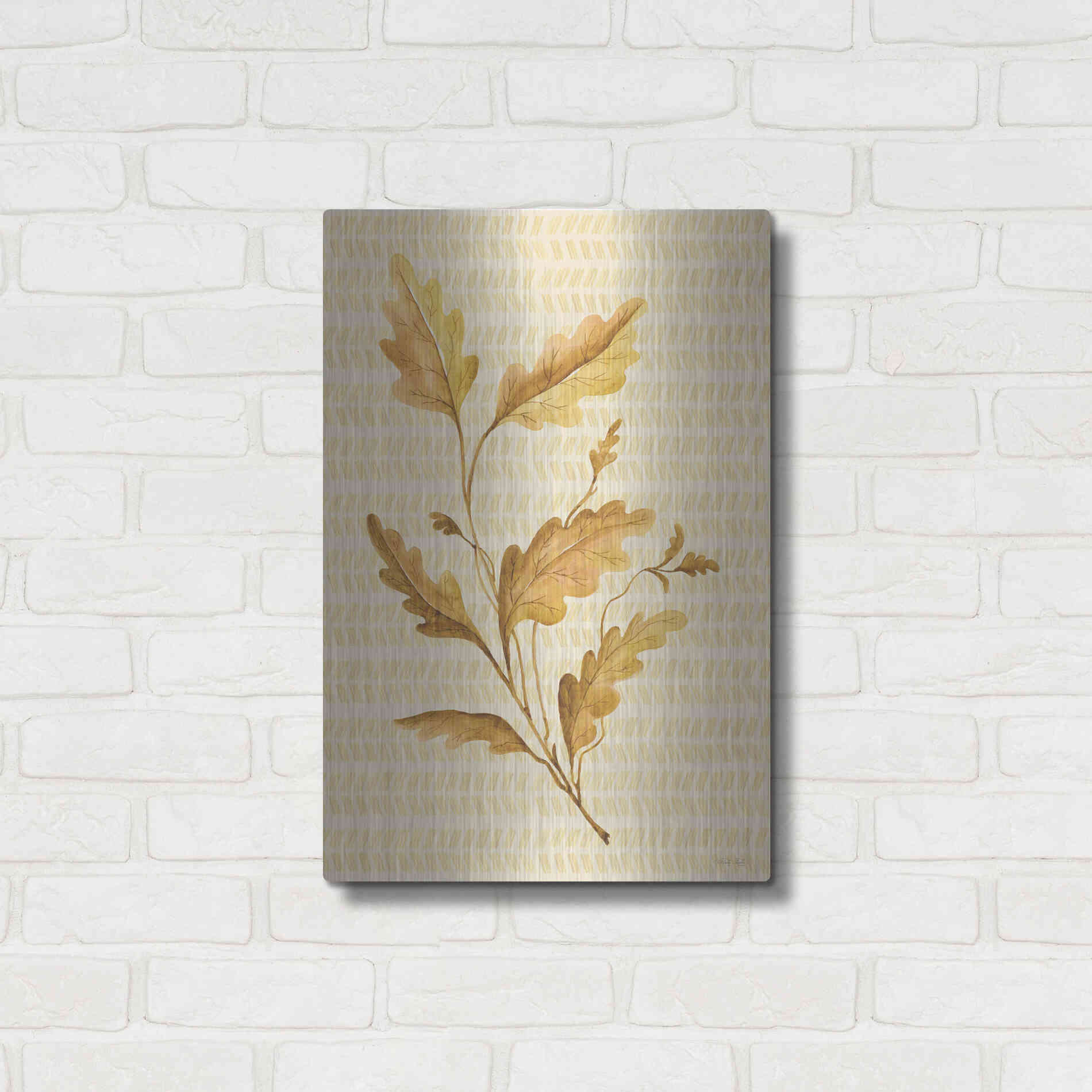 Luxe Metal Art 'Golden Oak' by Cindy Jacobs, Metal Wall Art,16x24