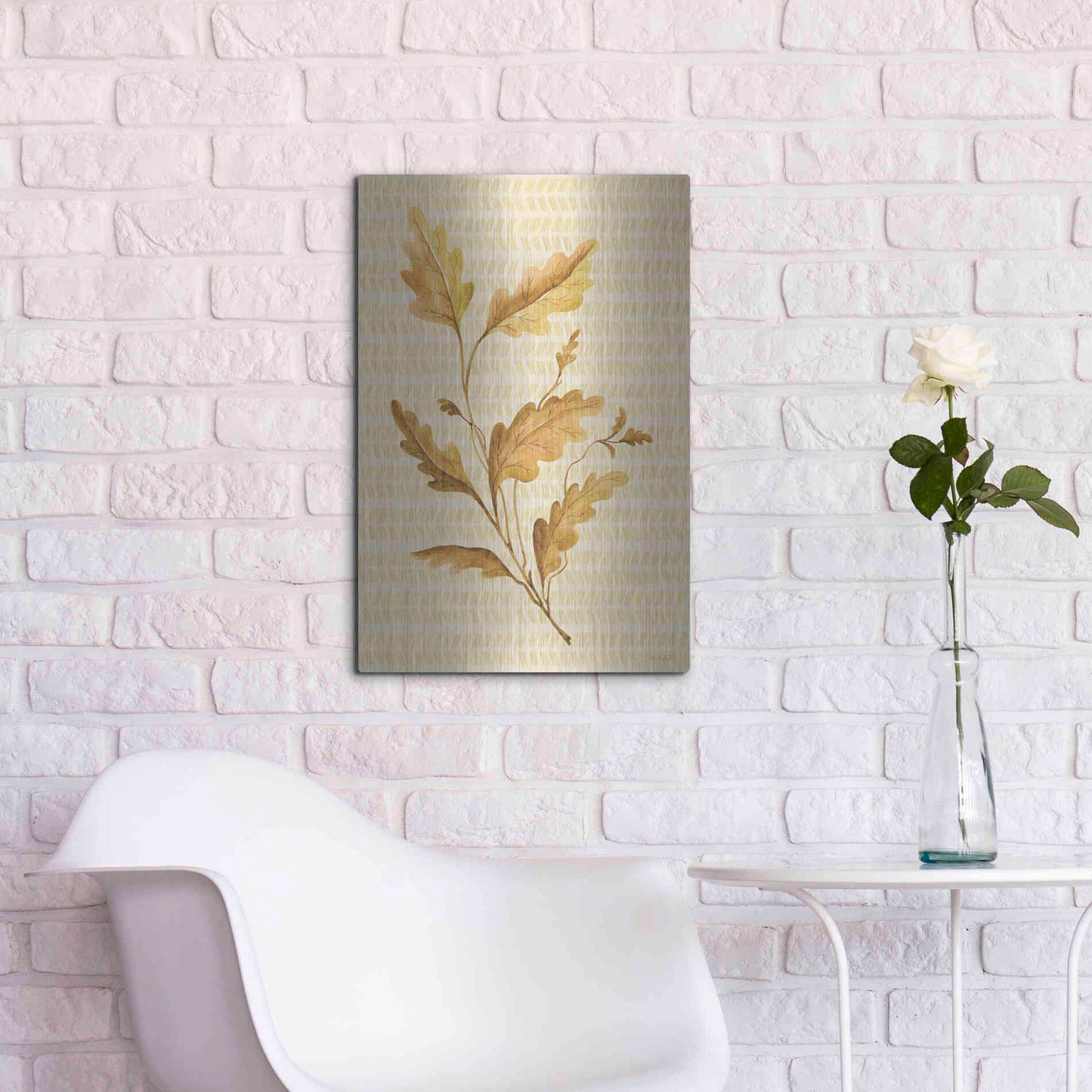 Luxe Metal Art 'Golden Oak' by Cindy Jacobs, Metal Wall Art,16x24