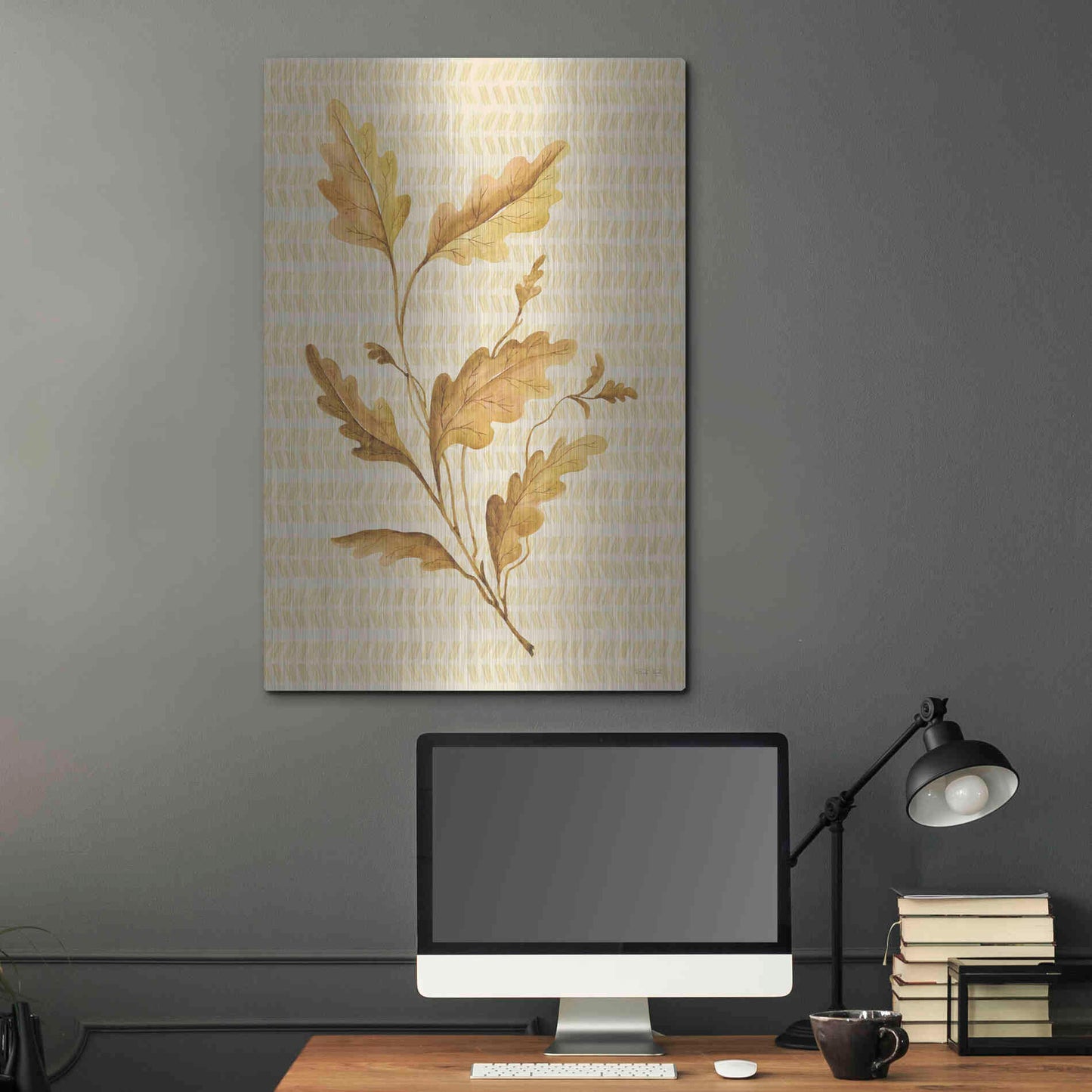 Luxe Metal Art 'Golden Oak' by Cindy Jacobs, Metal Wall Art,24x36