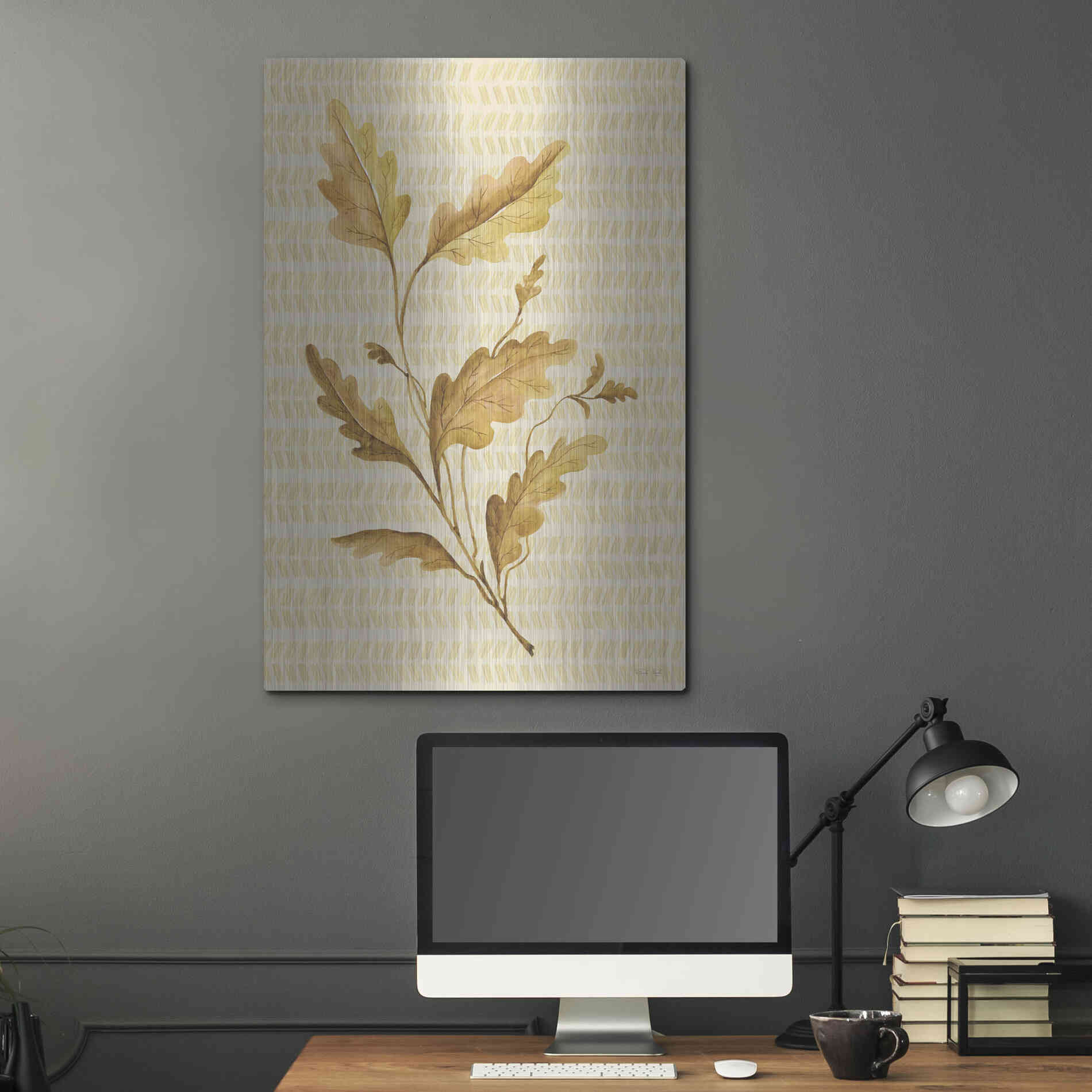 Luxe Metal Art 'Golden Oak' by Cindy Jacobs, Metal Wall Art,24x36