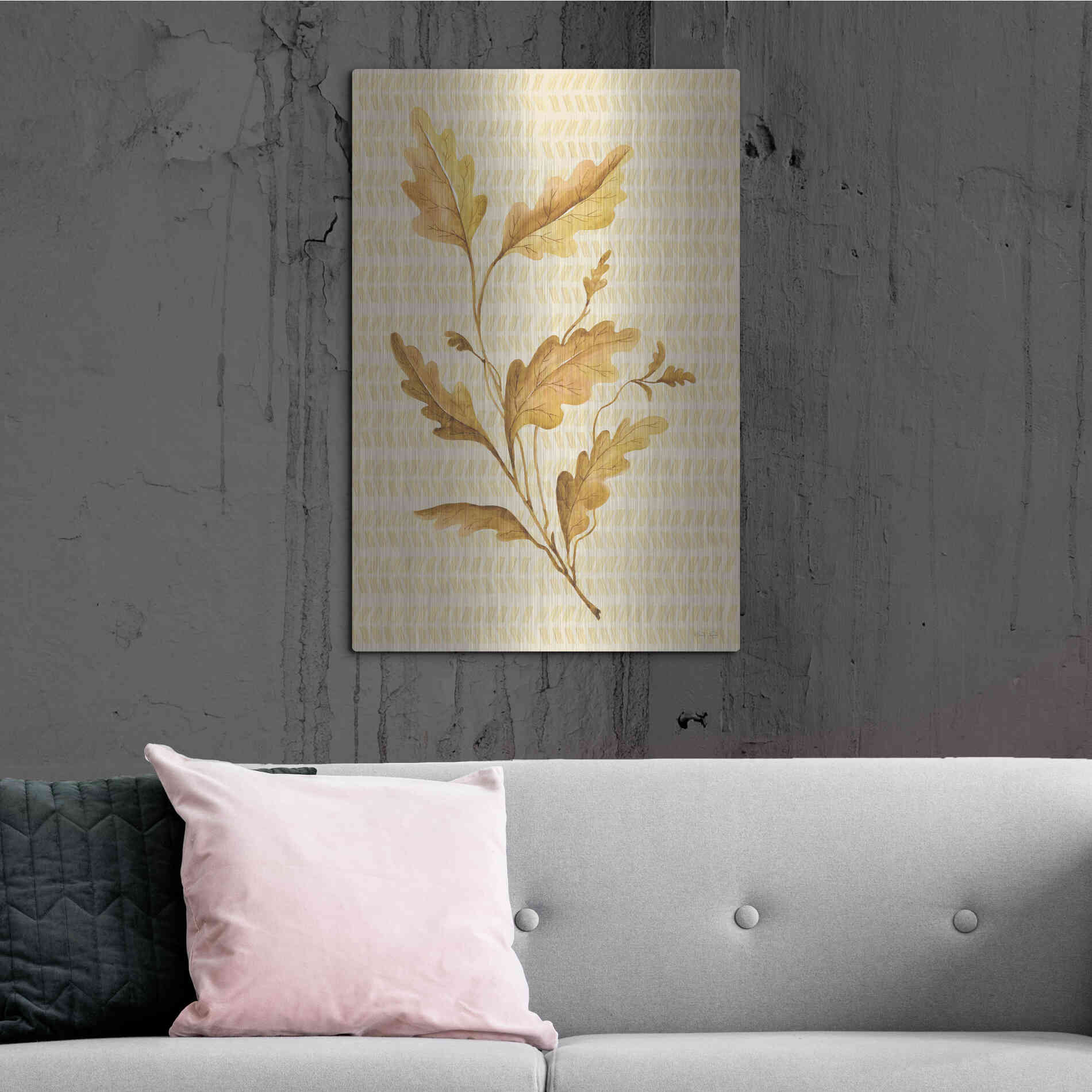 Luxe Metal Art 'Golden Oak' by Cindy Jacobs, Metal Wall Art,24x36