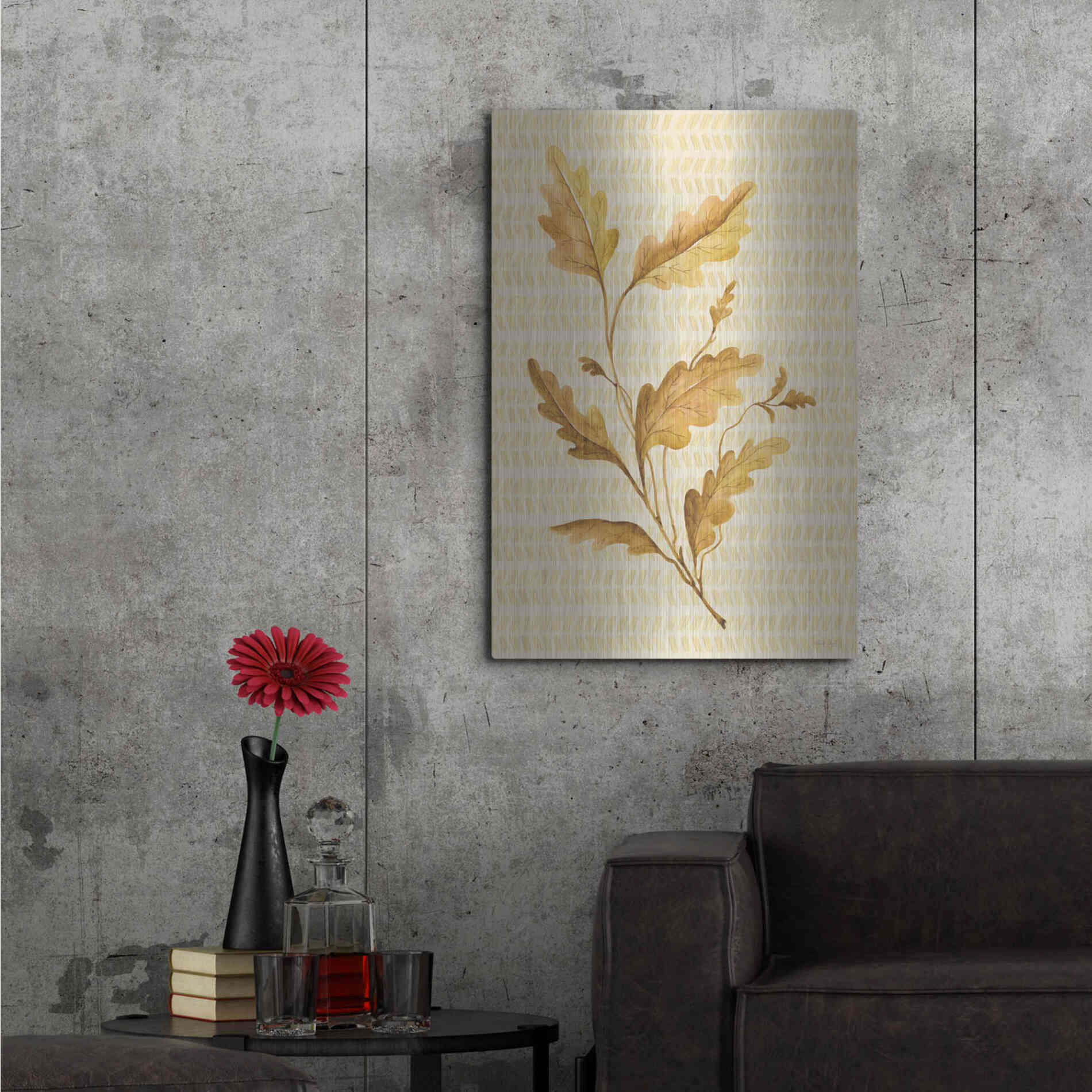 Luxe Metal Art 'Golden Oak' by Cindy Jacobs, Metal Wall Art,24x36