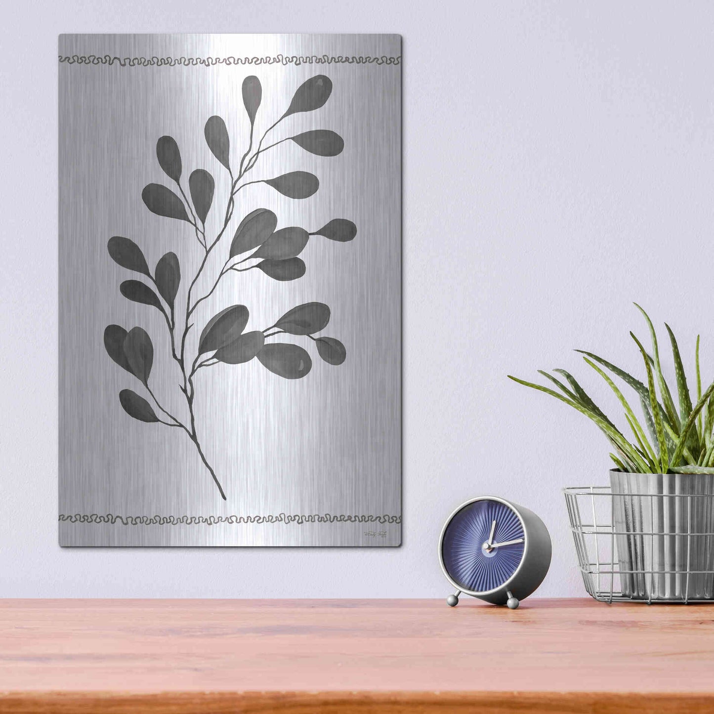 Luxe Metal Art 'Leaf Collection I' by Cindy Jacobs, Metal Wall Art,12x16