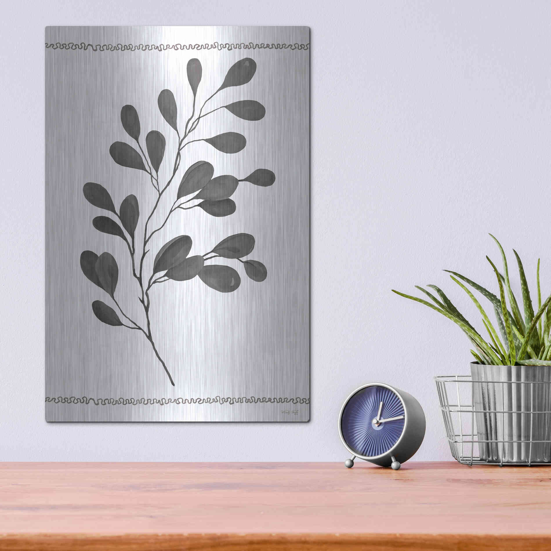 Luxe Metal Art 'Leaf Collection I' by Cindy Jacobs, Metal Wall Art,12x16