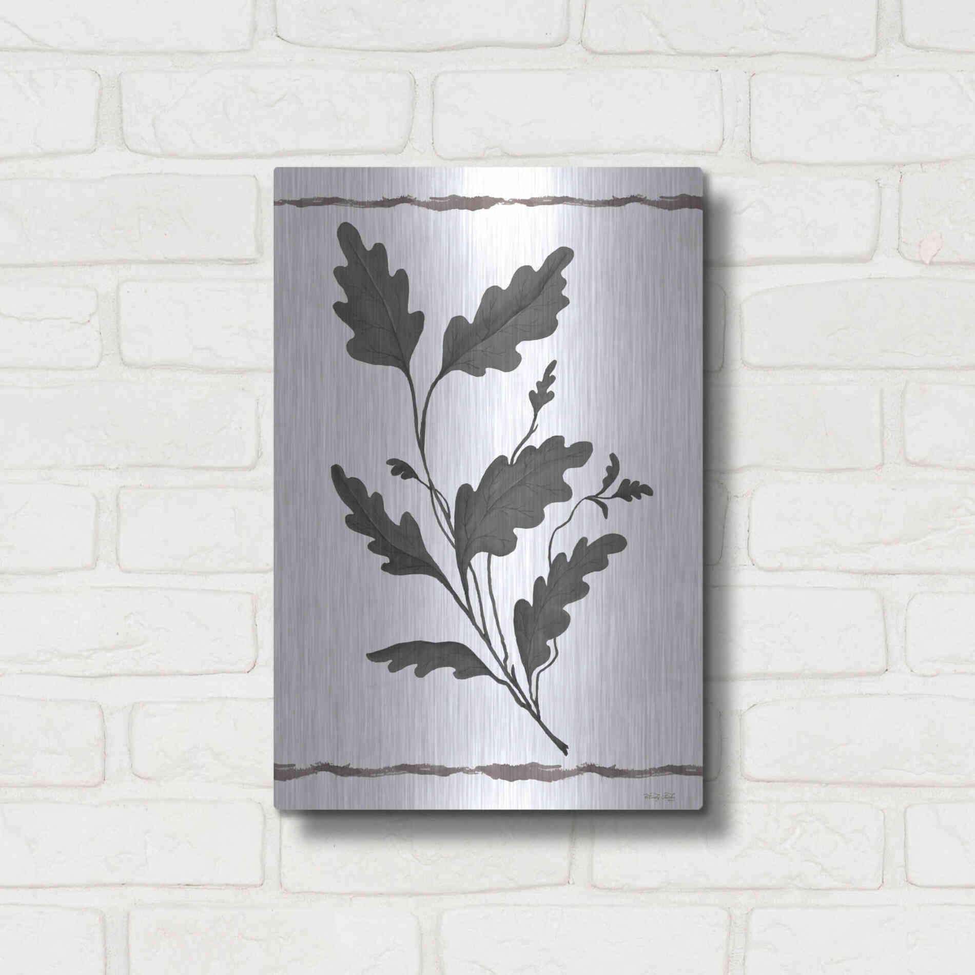 Luxe Metal Art 'Leaf Collection IV' by Cindy Jacobs, Metal Wall Art,12x16