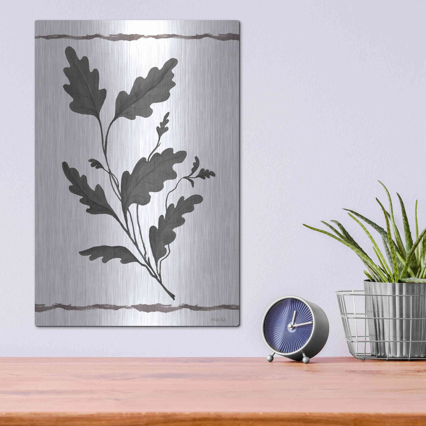 Luxe Metal Art 'Leaf Collection IV' by Cindy Jacobs, Metal Wall Art,12x16