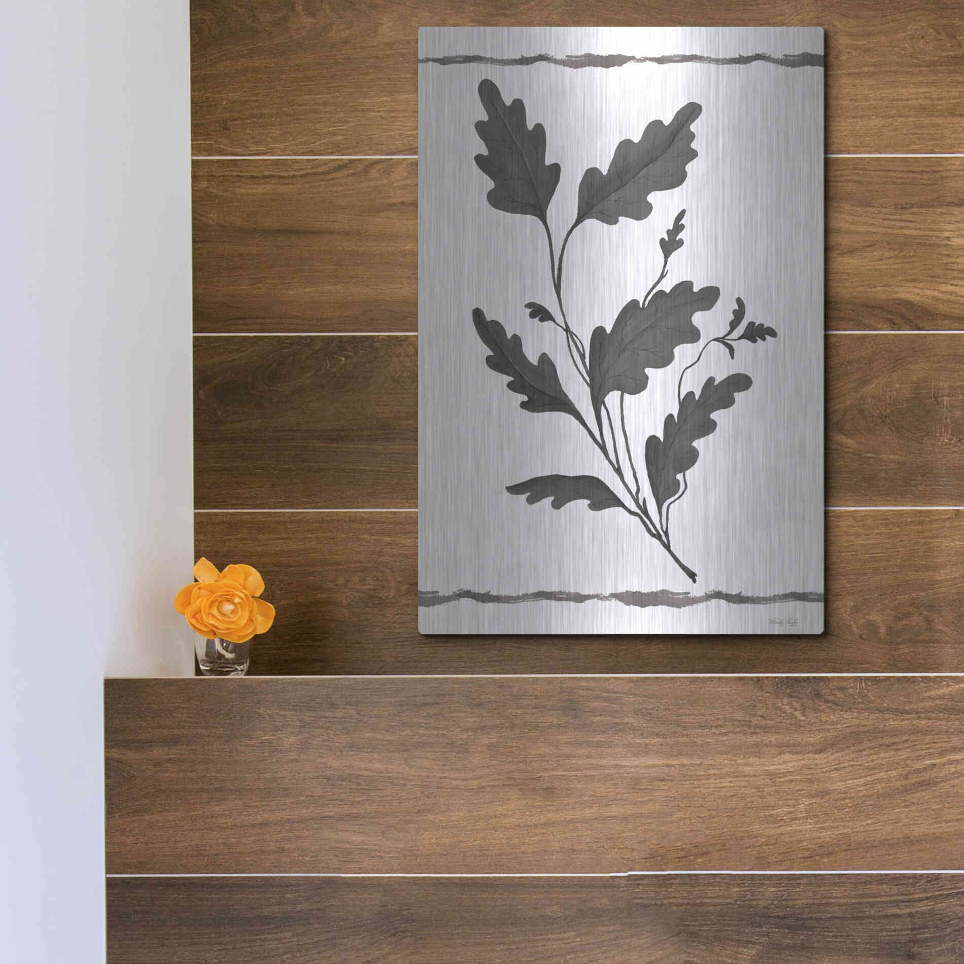 Luxe Metal Art 'Leaf Collection IV' by Cindy Jacobs, Metal Wall Art,12x16