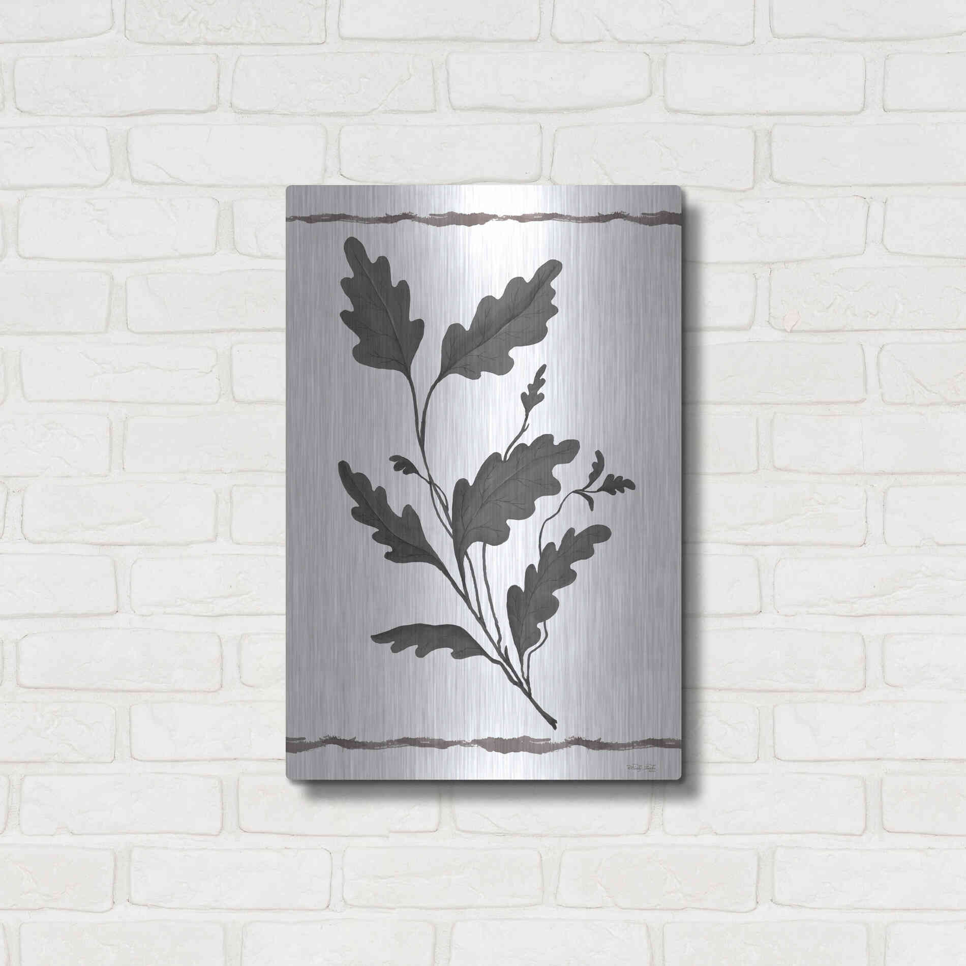 Luxe Metal Art 'Leaf Collection IV' by Cindy Jacobs, Metal Wall Art,16x24