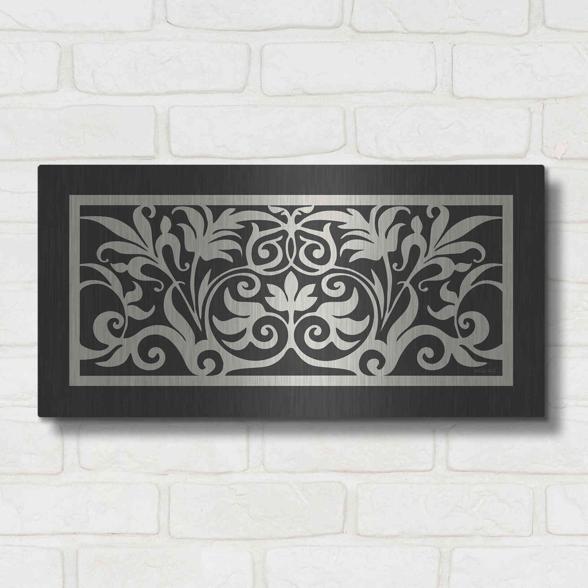 Luxe Metal Art 'Patterned Grill I' by Cindy Jacobs, Metal Wall Art,24x12