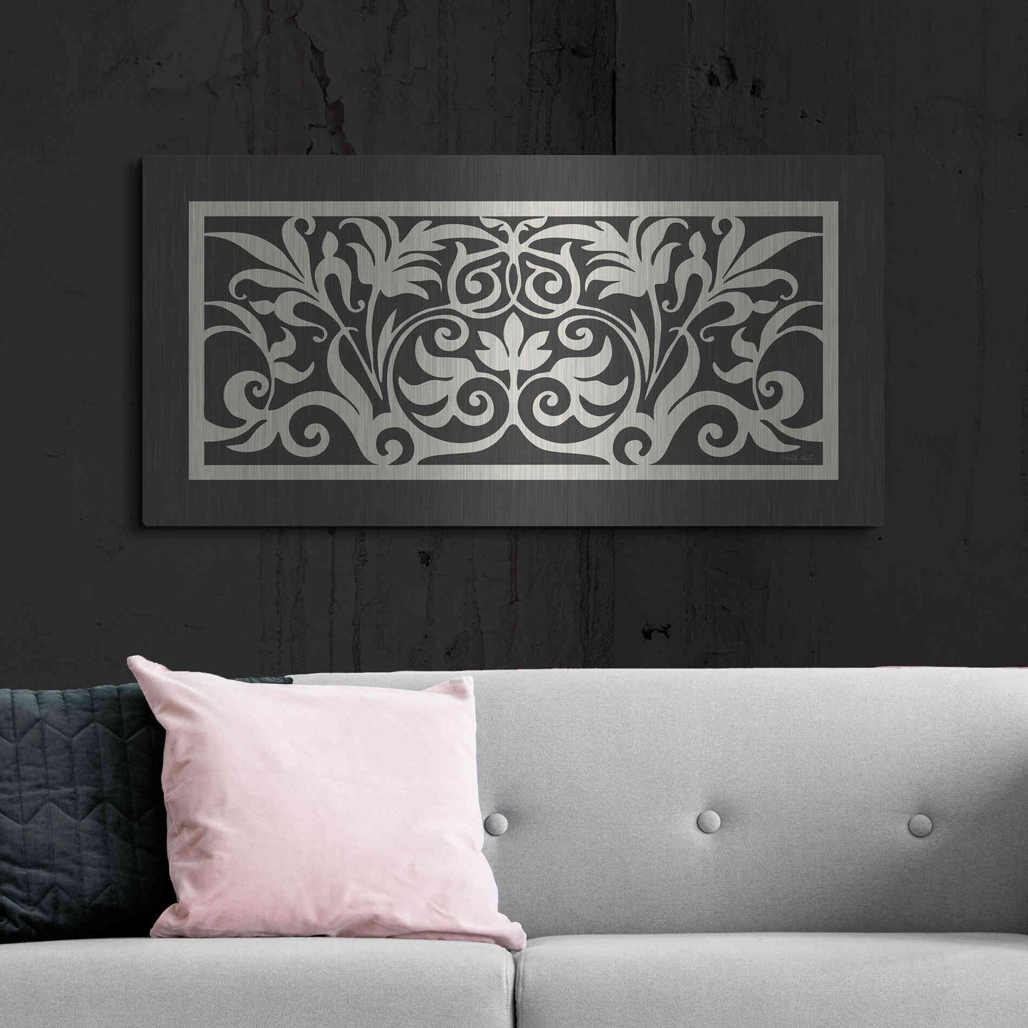 Luxe Metal Art 'Patterned Grill I' by Cindy Jacobs, Metal Wall Art,48x24