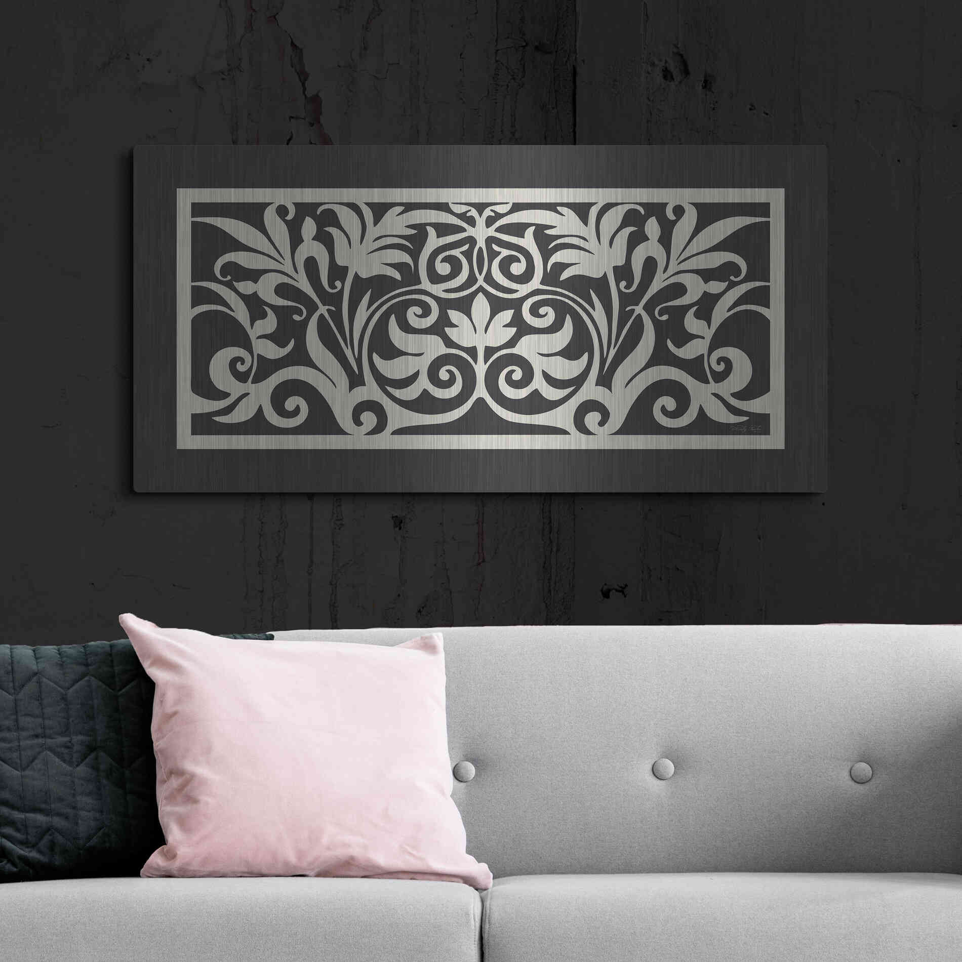 Luxe Metal Art 'Patterned Grill I' by Cindy Jacobs, Metal Wall Art,48x24