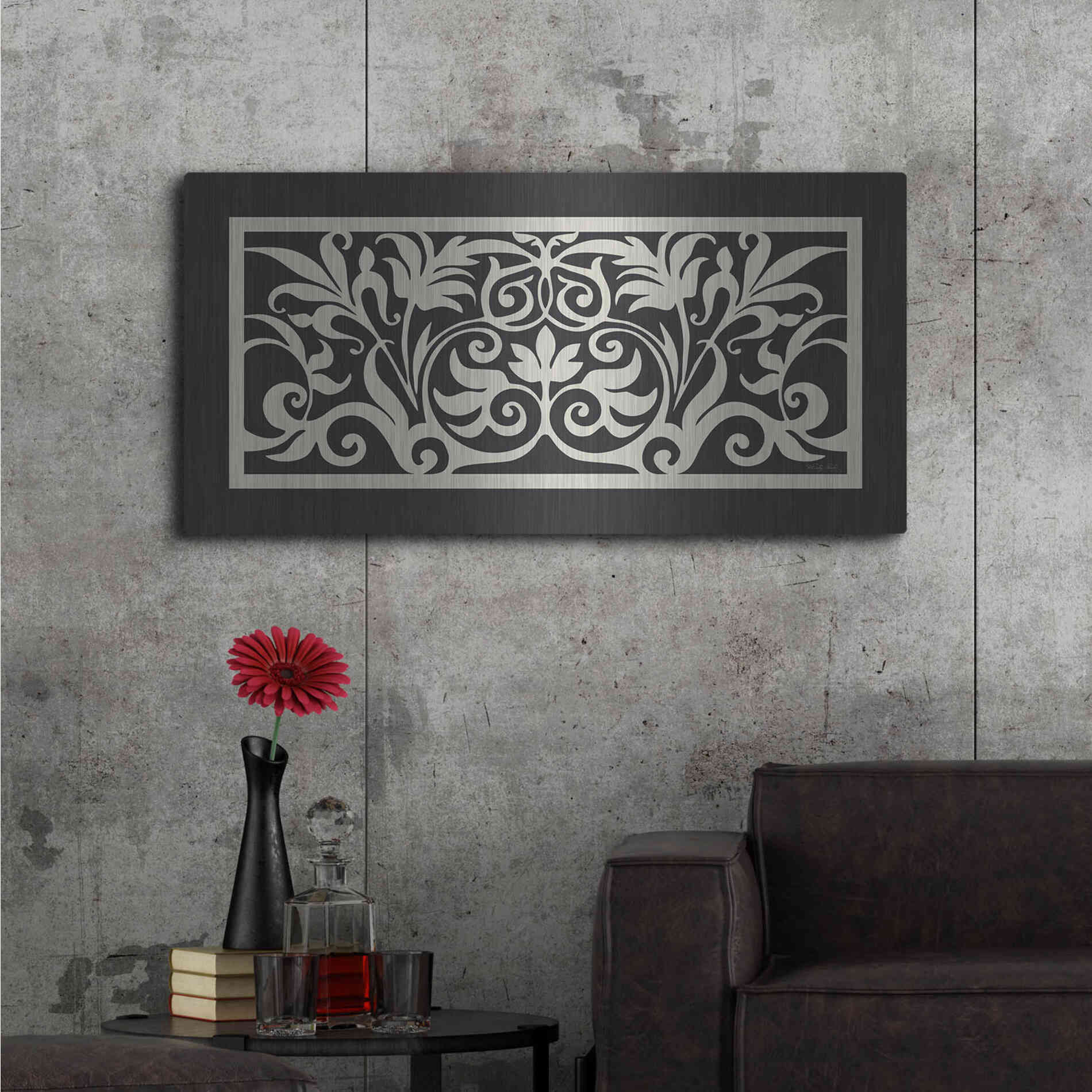 Luxe Metal Art 'Patterned Grill I' by Cindy Jacobs, Metal Wall Art,48x24