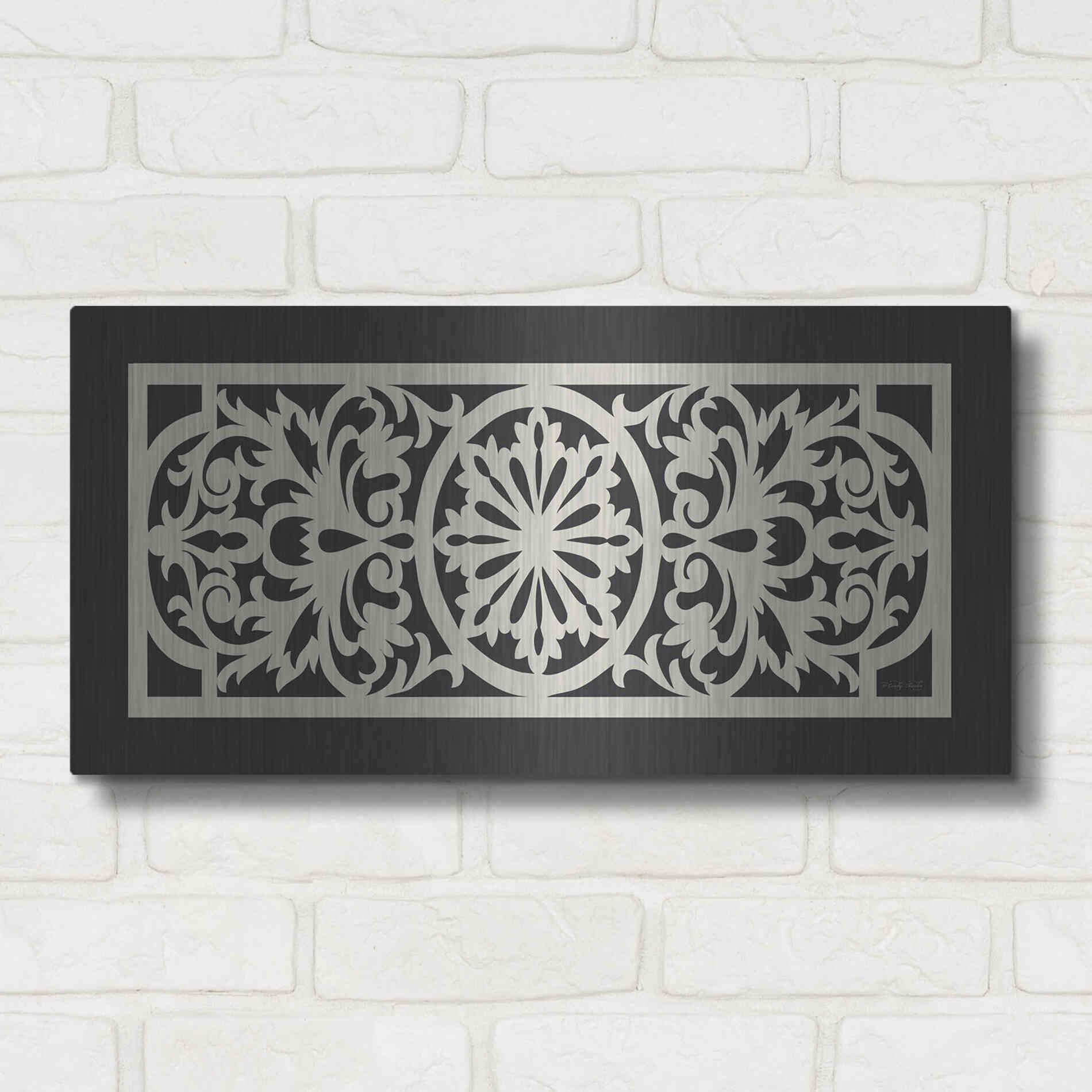 Luxe Metal Art 'Patterned Grill II' by Cindy Jacobs, Metal Wall Art,24x12