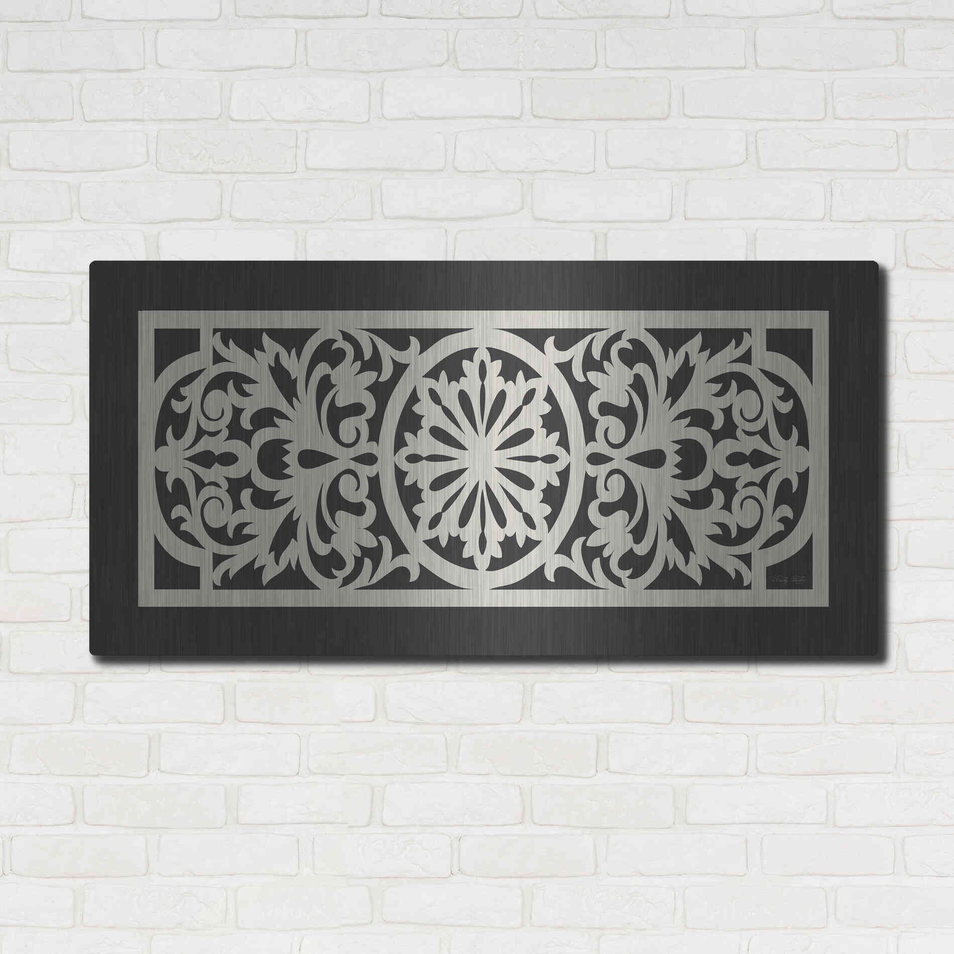 Luxe Metal Art 'Patterned Grill II' by Cindy Jacobs, Metal Wall Art,48x24