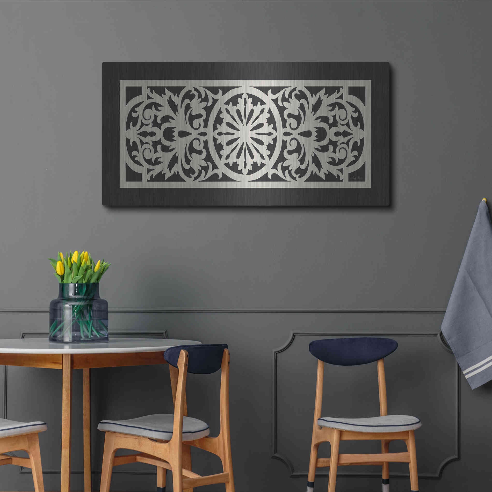 Luxe Metal Art 'Patterned Grill II' by Cindy Jacobs, Metal Wall Art,48x24