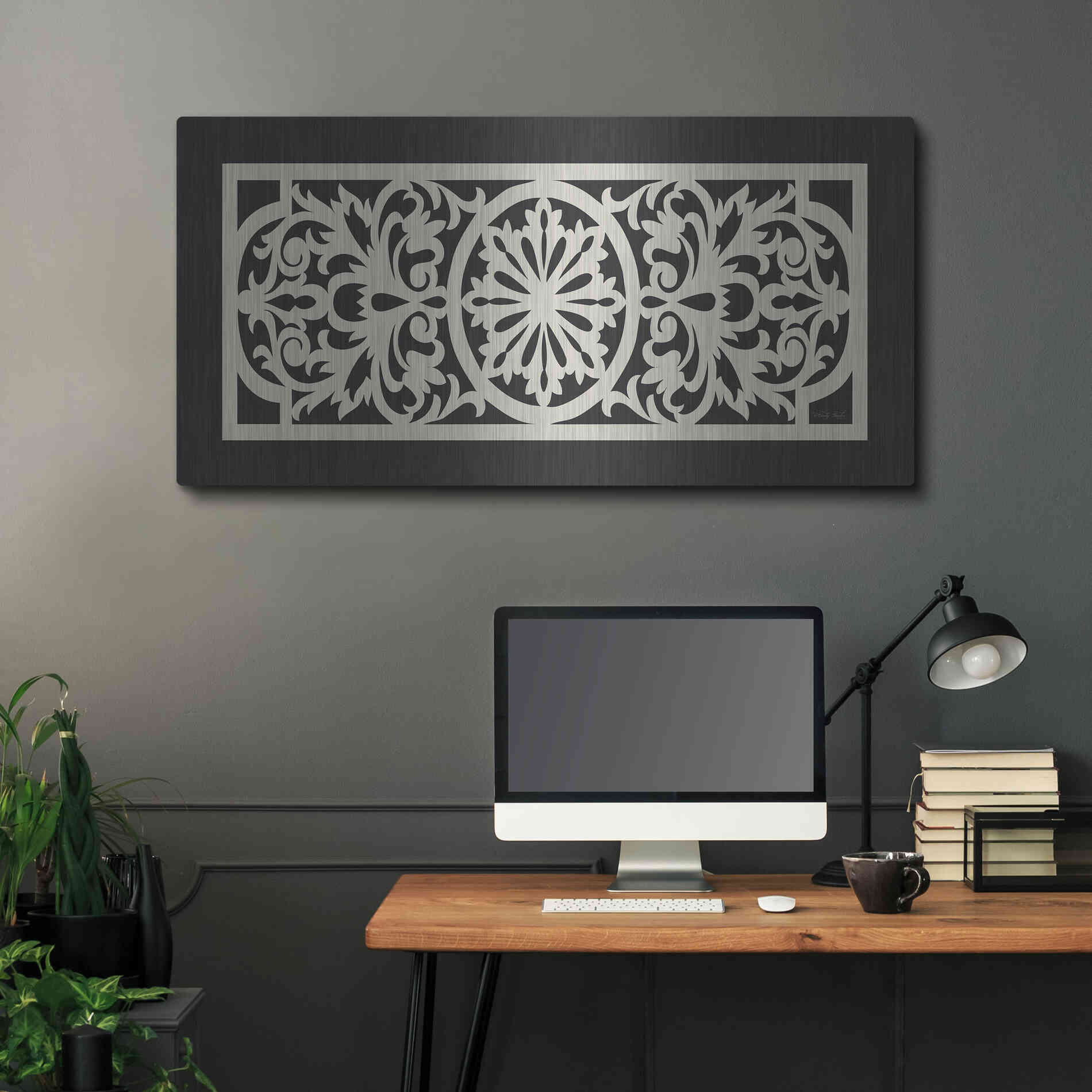 Luxe Metal Art 'Patterned Grill II' by Cindy Jacobs, Metal Wall Art,48x24