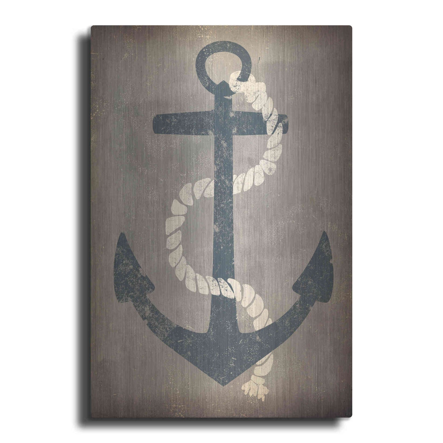 Luxe Metal Art 'Nautical Anchor Vertical Gray' by Ryan Fowler, Metal Wall Art