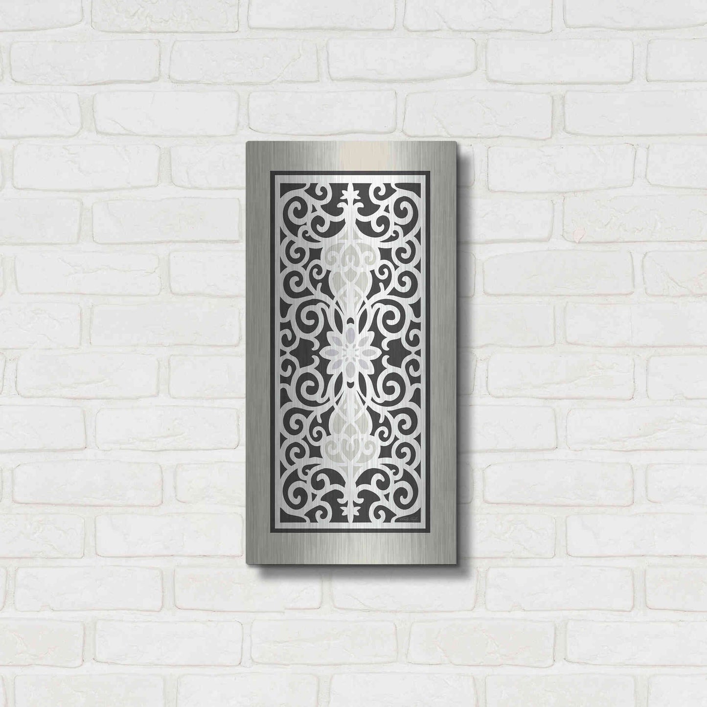 Luxe Metal Art 'Patterned Grill III' by Cindy Jacobs, Metal Wall Art,12x24