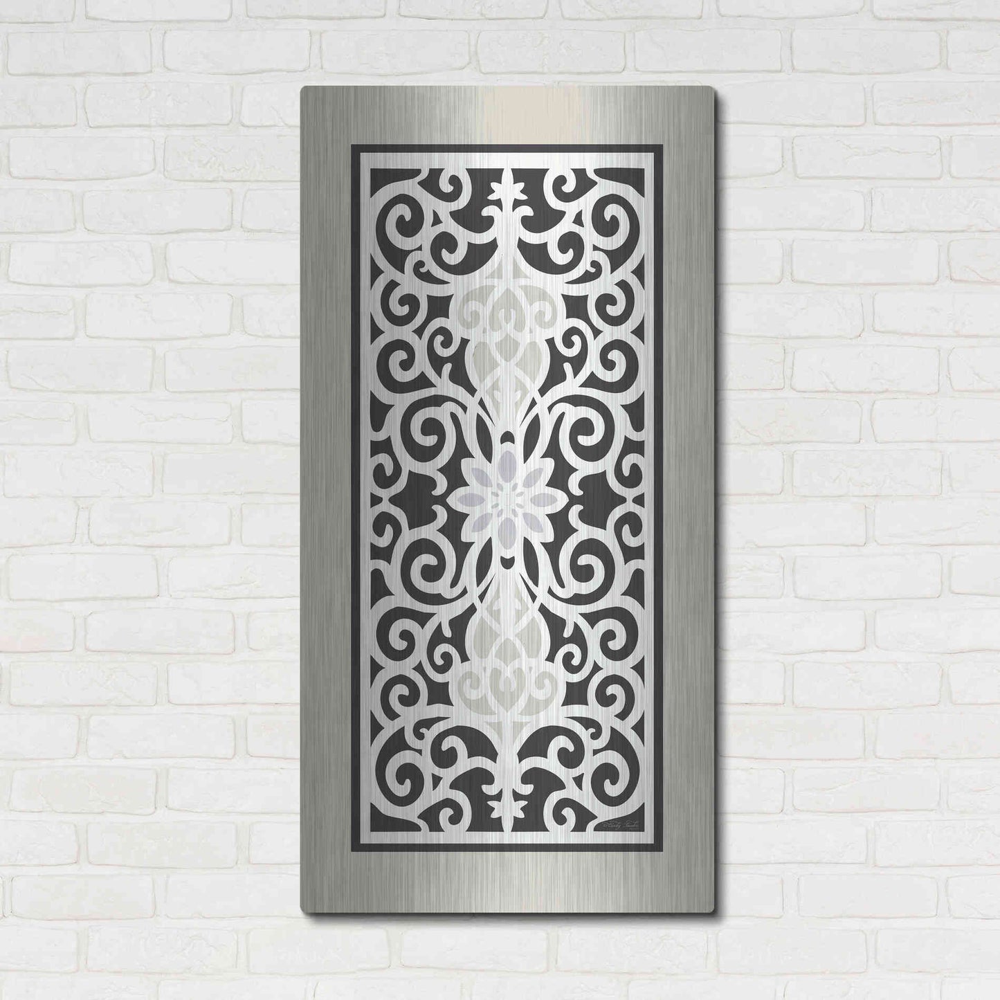 Luxe Metal Art 'Patterned Grill III' by Cindy Jacobs, Metal Wall Art,24x48