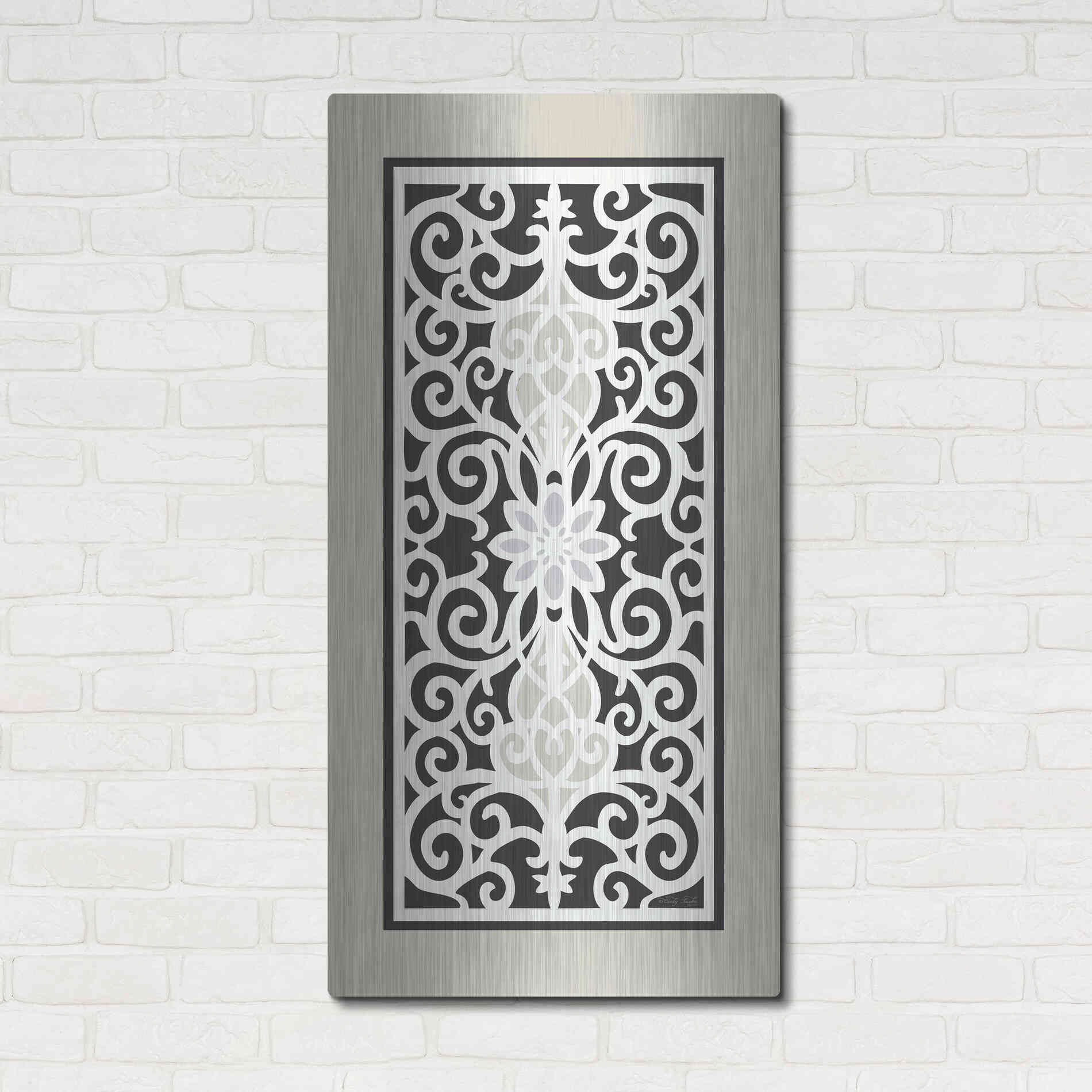 Luxe Metal Art 'Patterned Grill III' by Cindy Jacobs, Metal Wall Art,24x48