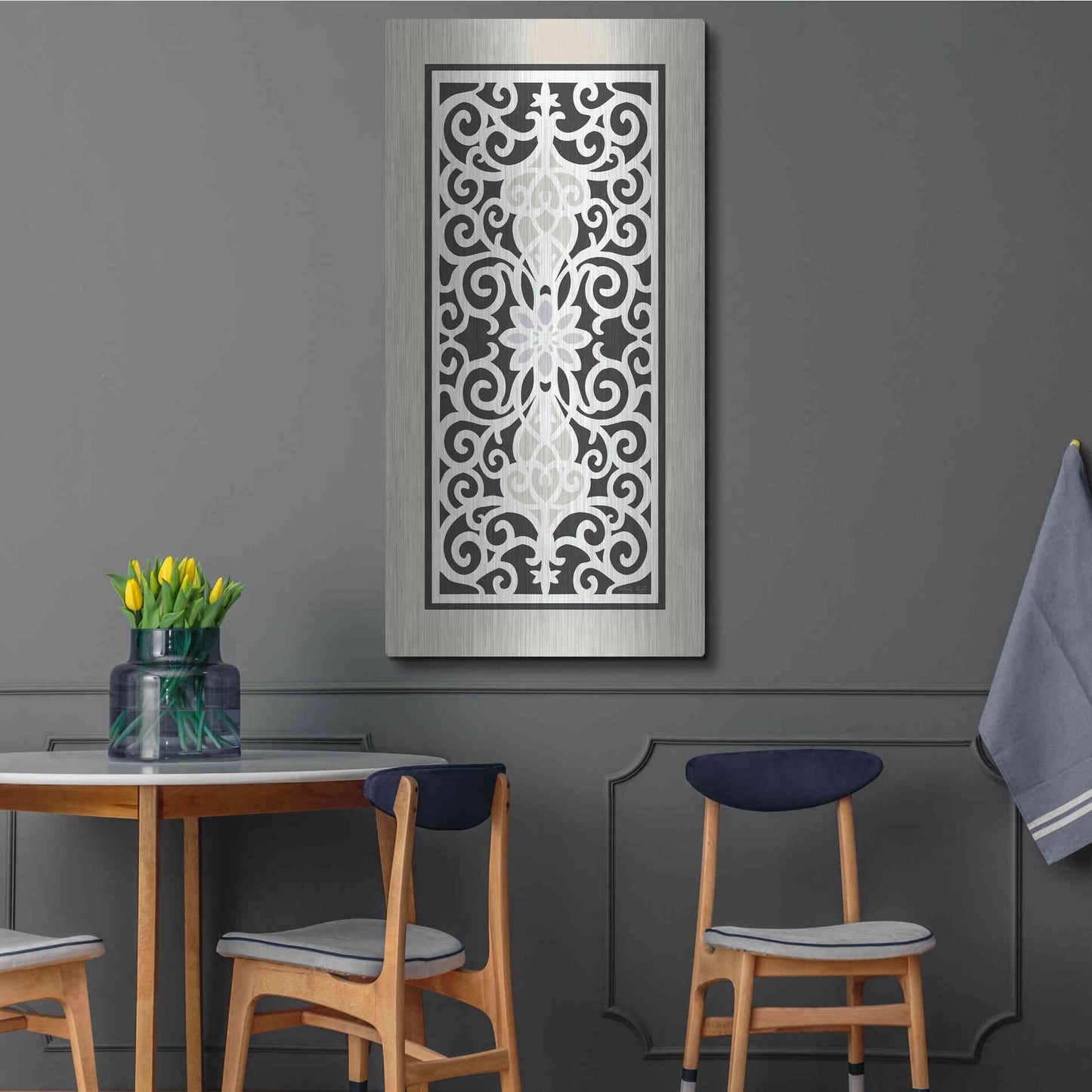 Luxe Metal Art 'Patterned Grill III' by Cindy Jacobs, Metal Wall Art,24x48