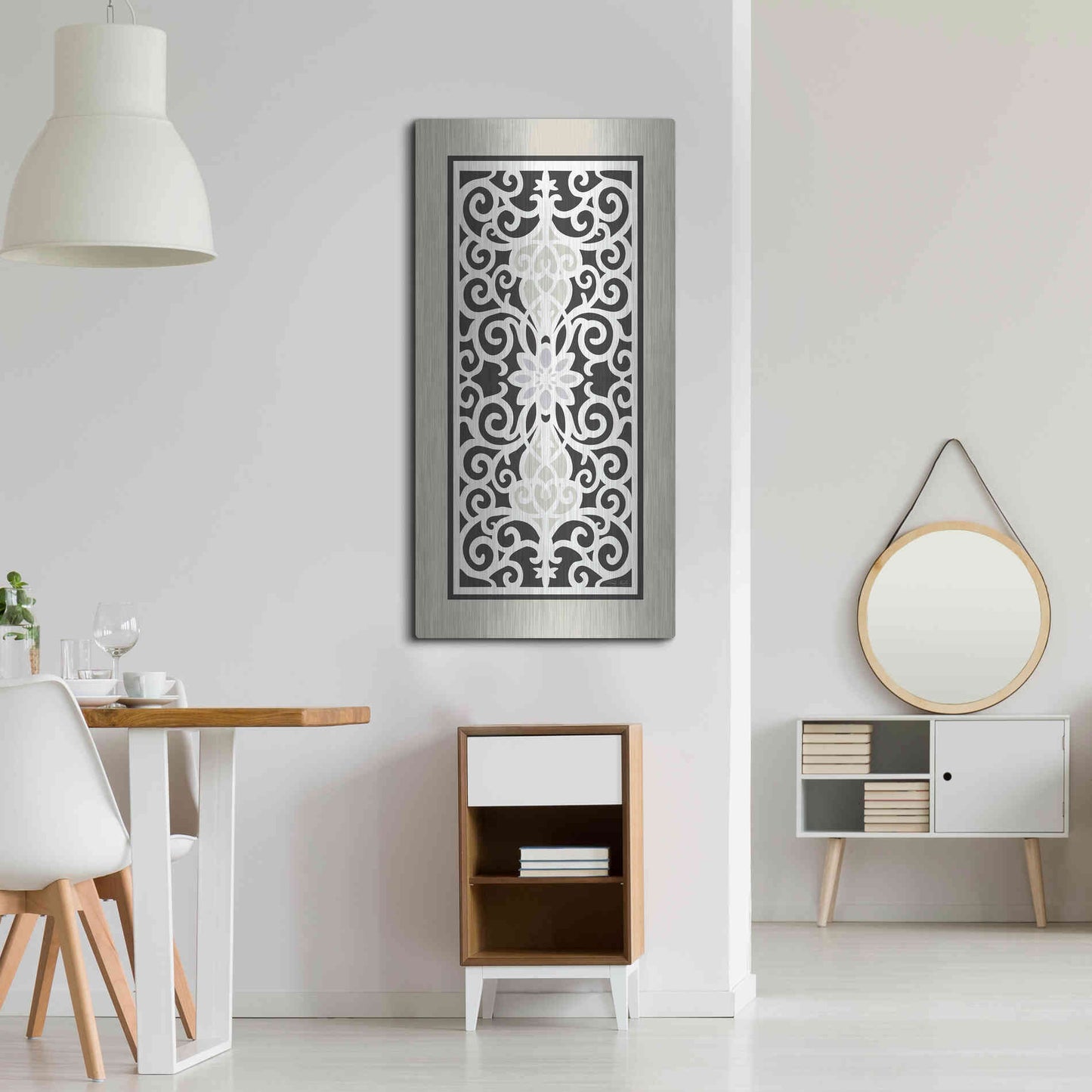 Luxe Metal Art 'Patterned Grill III' by Cindy Jacobs, Metal Wall Art,24x48