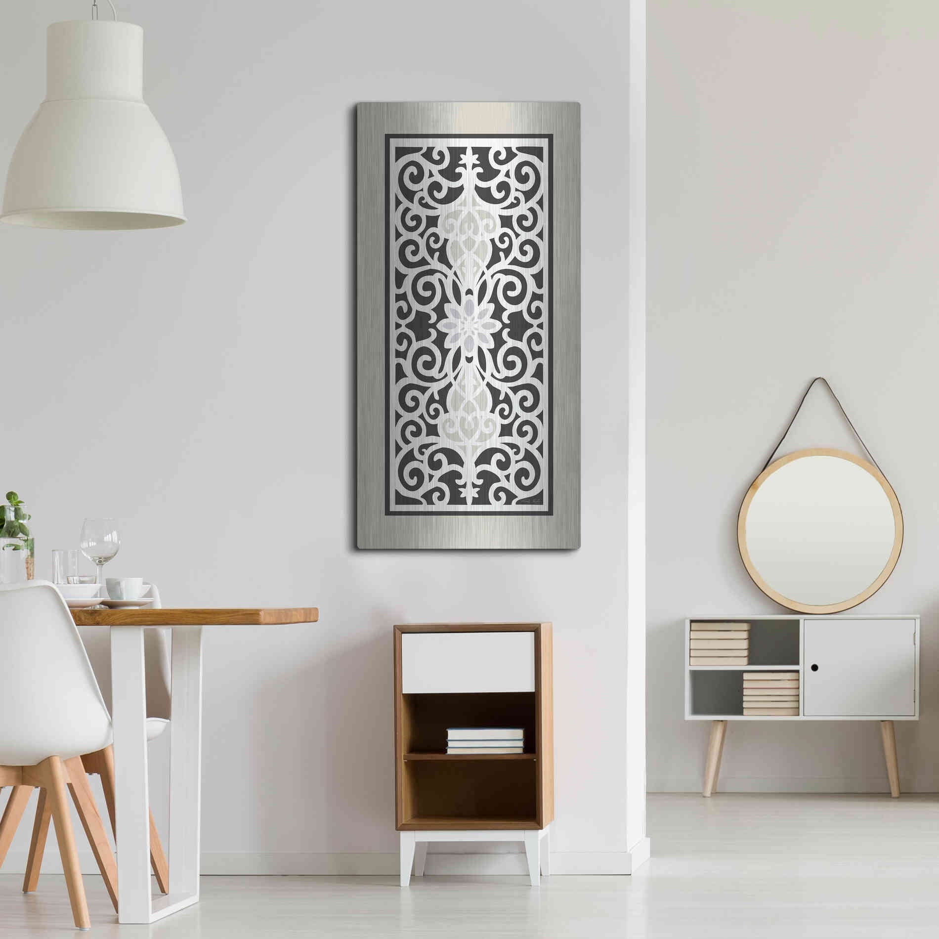 Luxe Metal Art 'Patterned Grill III' by Cindy Jacobs, Metal Wall Art,24x48
