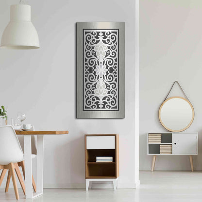 Luxe Metal Art 'Patterned Grill III' by Cindy Jacobs, Metal Wall Art,24x48