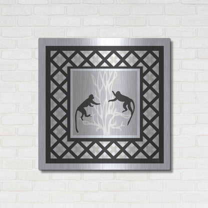 Luxe Metal Art 'Monkey Mischief' by Cindy Jacobs, Metal Wall Art,36x36
