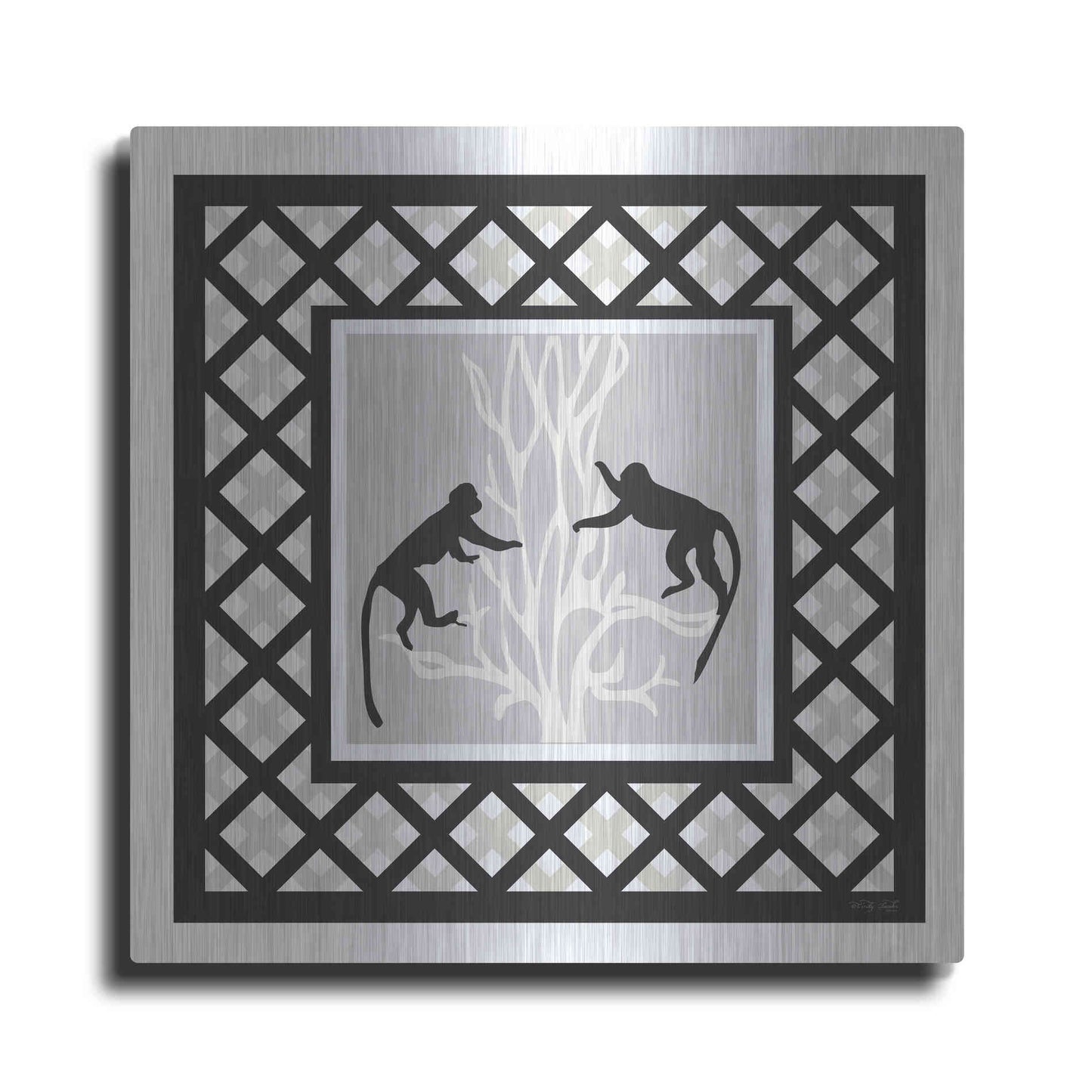 Luxe Metal Art 'Monkey Mischief' by Cindy Jacobs, Metal Wall Art